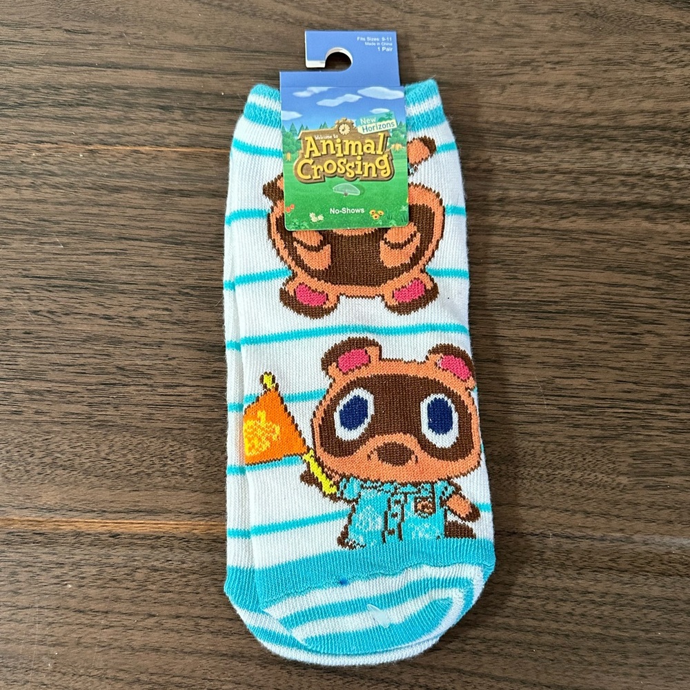 Animal Crossing New Horizons Timmy & Tommy Stripe No-Show Socks NWT